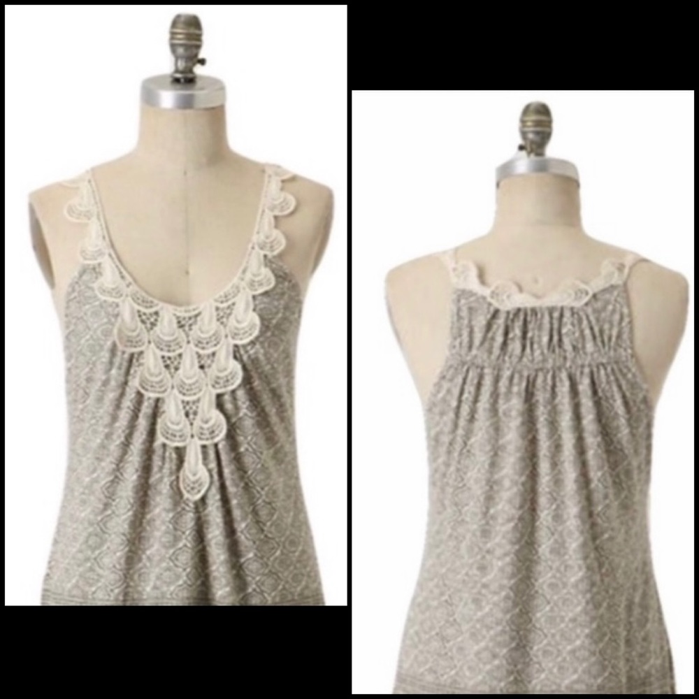 Anthro C. Kerr Crochet Beaded Sequin Floral Tank - Picture 12 of 13